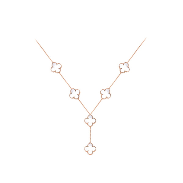 Колье «Клевер» из красного золота с перламутром